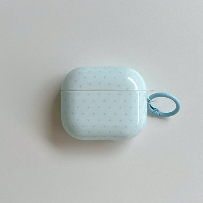 Pink Polka Dot Minimalist Design Earphone Case + Hanging Ring Set Compatible With Apple Pro 2/ Pro/ 4/ 3/ 2