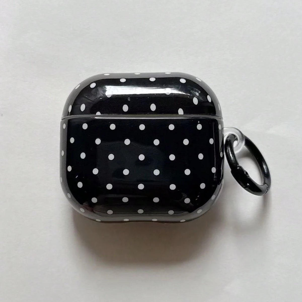 Pink Polka Dot Minimalist Design Earphone Case + Hanging Ring Set Compatible With Apple Pro 2/ Pro/ 4/ 3/ 2