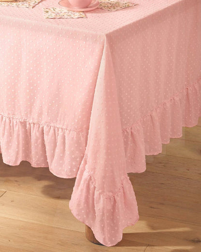 Pink Polka Dot Tablecloth | Tea Party, Ruffle, Coquette