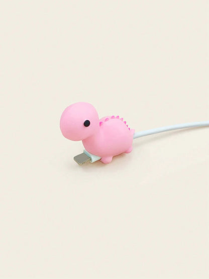 Pink Silicone Cartoon Dragon Apple Data Cable Interface Protector Anti Bending Silicone Charging Protector Women Gift