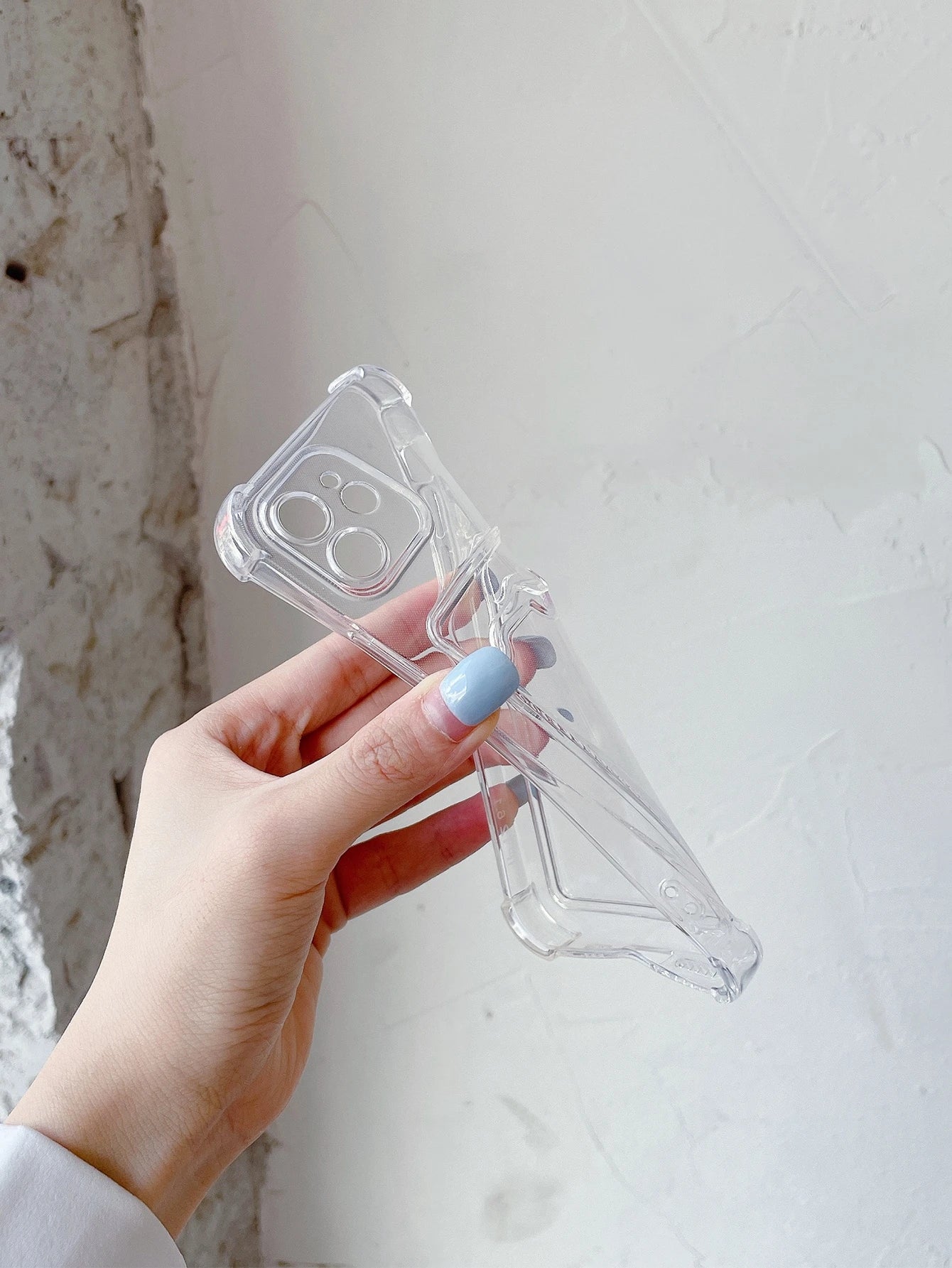 Pink Solid Color Apple Clear Card Slot Phone Case Waterproof Shockproof Anti-Fall Scratch Resistant Spring Gift