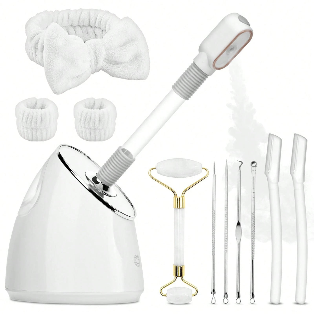 Pjordo Facial Steamer Spa Kit, Nano Ionic Face Steamer For Deep Cleaning Unclogs Pores, Warm Mist Humidifier Steamer For Face Home Sauna SPA, Professional Eauty Equipment For Skin Care,Self Care Gifts