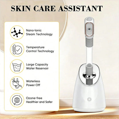 Pjordo Facial Steamer Spa Kit, Nano Ionic Face Steamer For Deep Cleaning Unclogs Pores, Warm Mist Humidifier Steamer For Face Home Sauna SPA, Professional Eauty Equipment For Skin Care,Self Care Gifts
