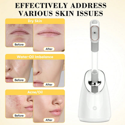 Pjordo Facial Steamer Spa Kit, Nano Ionic Face Steamer For Deep Cleaning Unclogs Pores, Warm Mist Humidifier Steamer For Face Home Sauna SPA, Professional Eauty Equipment For Skin Care,Self Care Gifts