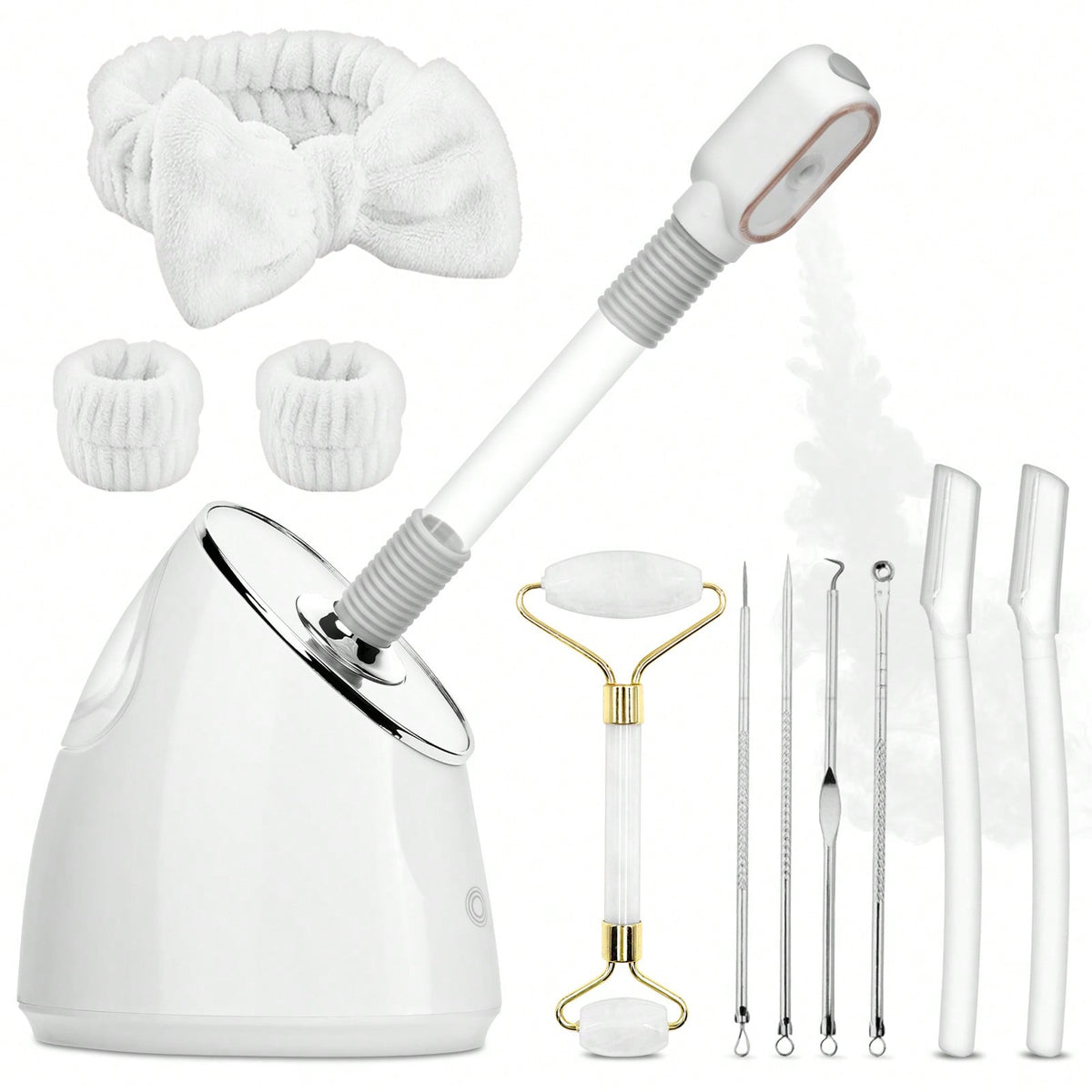 Pjordo Facial Steamer Spa Kit, Nano Ionic Face Steamer For Deep Cleaning Unclogs Pores, Warm Mist Humidifier Steamer For Face Home Sauna SPA, Professional Eauty Equipment For Skin Care,Self Care Gifts