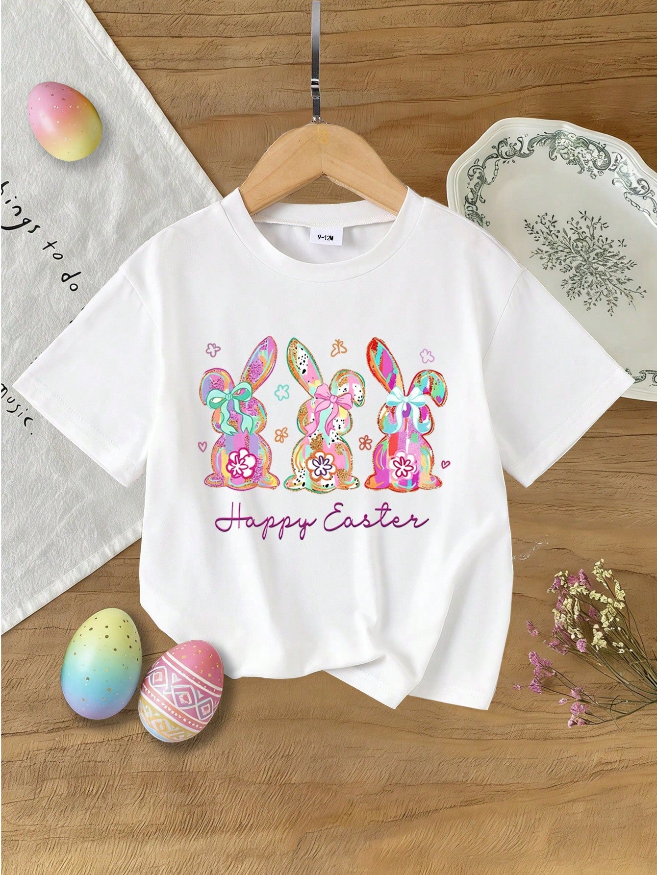 Playful Pals Baby Girl Slogan Graphic Short Sleeve Tee For Summer
