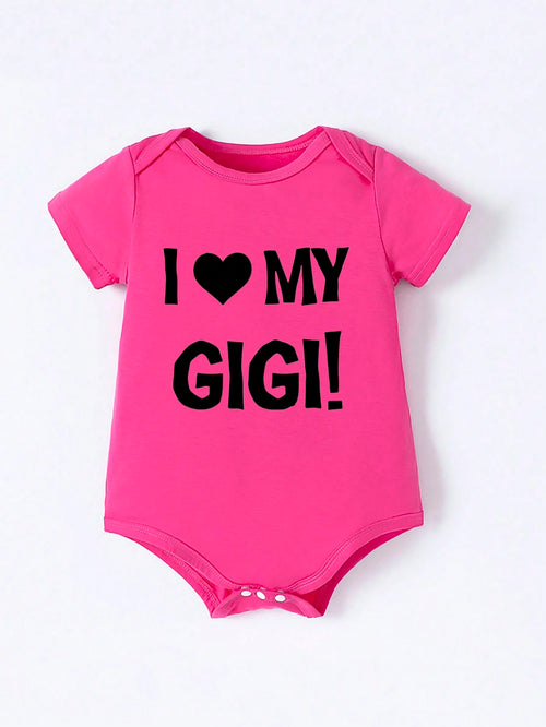 Playful Pals Baby Girls' Slogan Printed Short Sleeve Bodysuit