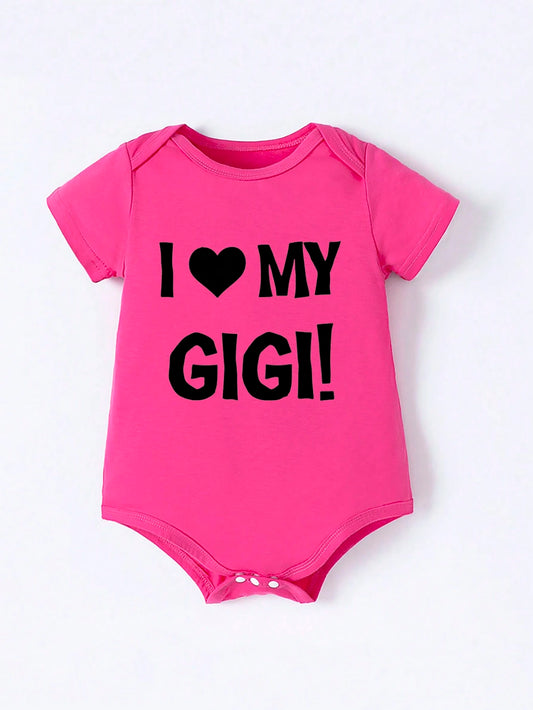 Playful Pals Baby Girls' Slogan Printed Short Sleeve Bodysuit