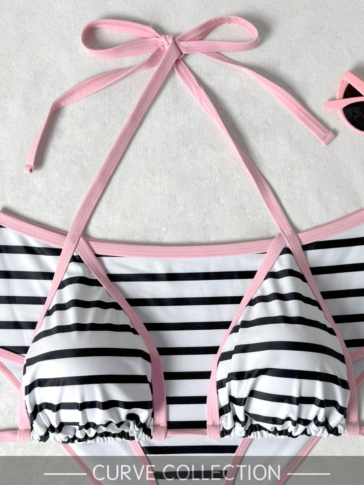 Plus Size 2pcs Plaid Sexy Elegant Casual Vacation Beach Night Date Bikini Set For Women Summer