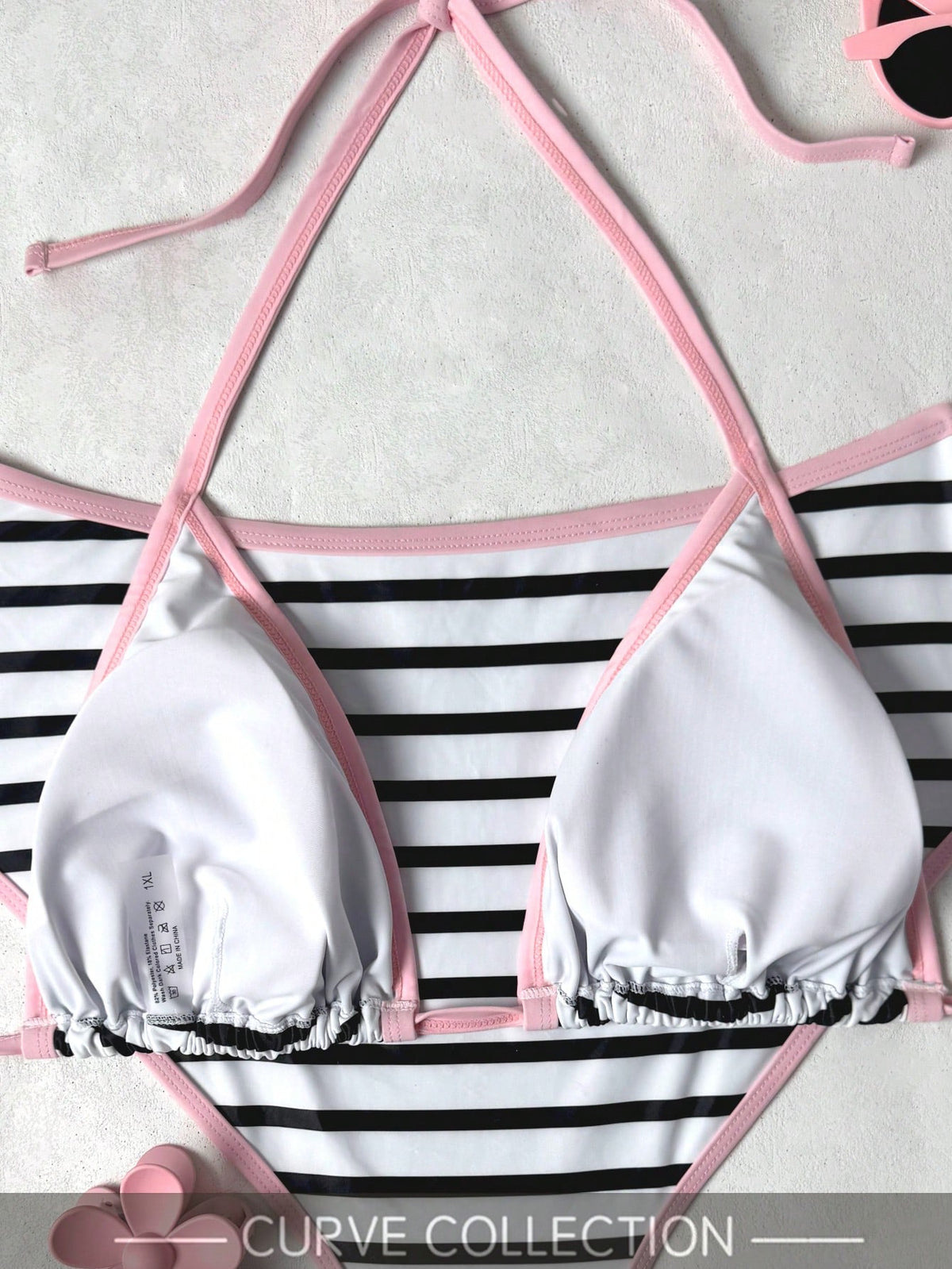 Plus Size 2pcs Plaid Sexy Elegant Casual Vacation Beach Night Date Bikini Set For Women Summer