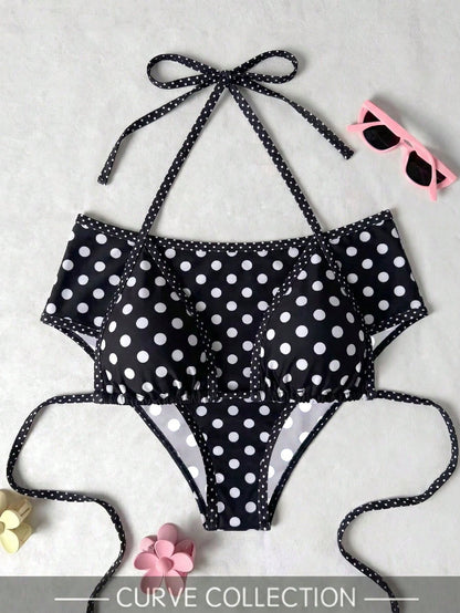 Plus Size 2pcs Plaid Sexy Elegant Casual Vacation Beach Night Date Bikini Set For Women Summer