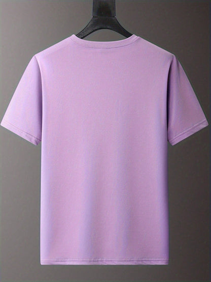 Plus Size-Limited Edition Women's T-Shirt, Pink And Purple "Limited Edition" Letter Print- Soft Elastic Polyester, Round Neck Short Sleeve Casual Top