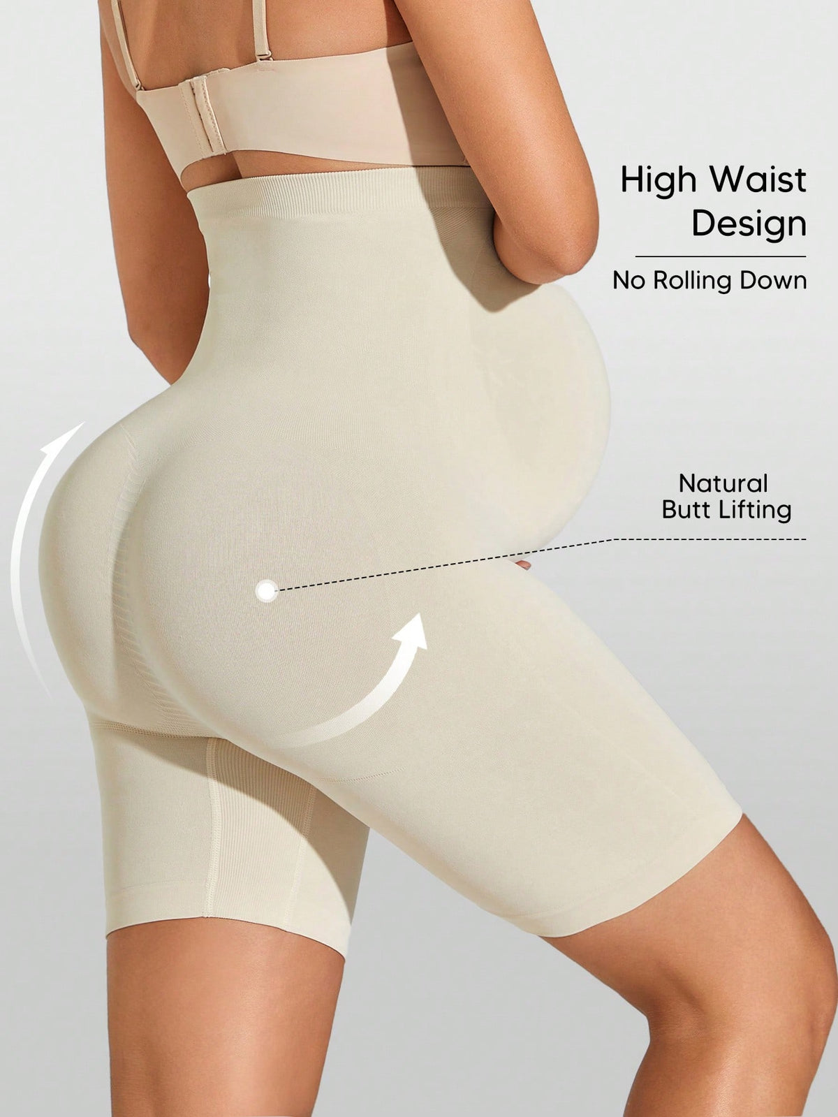 Plus Size Seamless High Waist Maternity Shaping Shorts, Prevent Thigh Chafing, Support Abdomen, Suitable For Sports And Cycling Summer