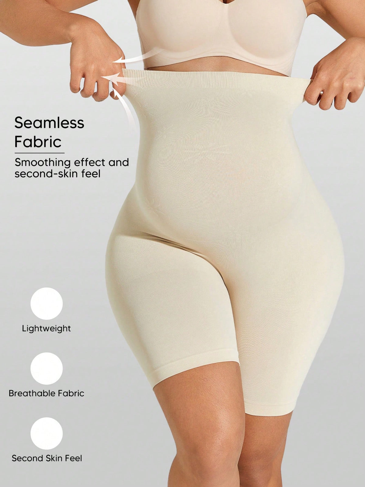 Plus Size Seamless High Waist Maternity Shaping Shorts, Prevent Thigh Chafing, Support Abdomen, Suitable For Sports And Cycling Summer