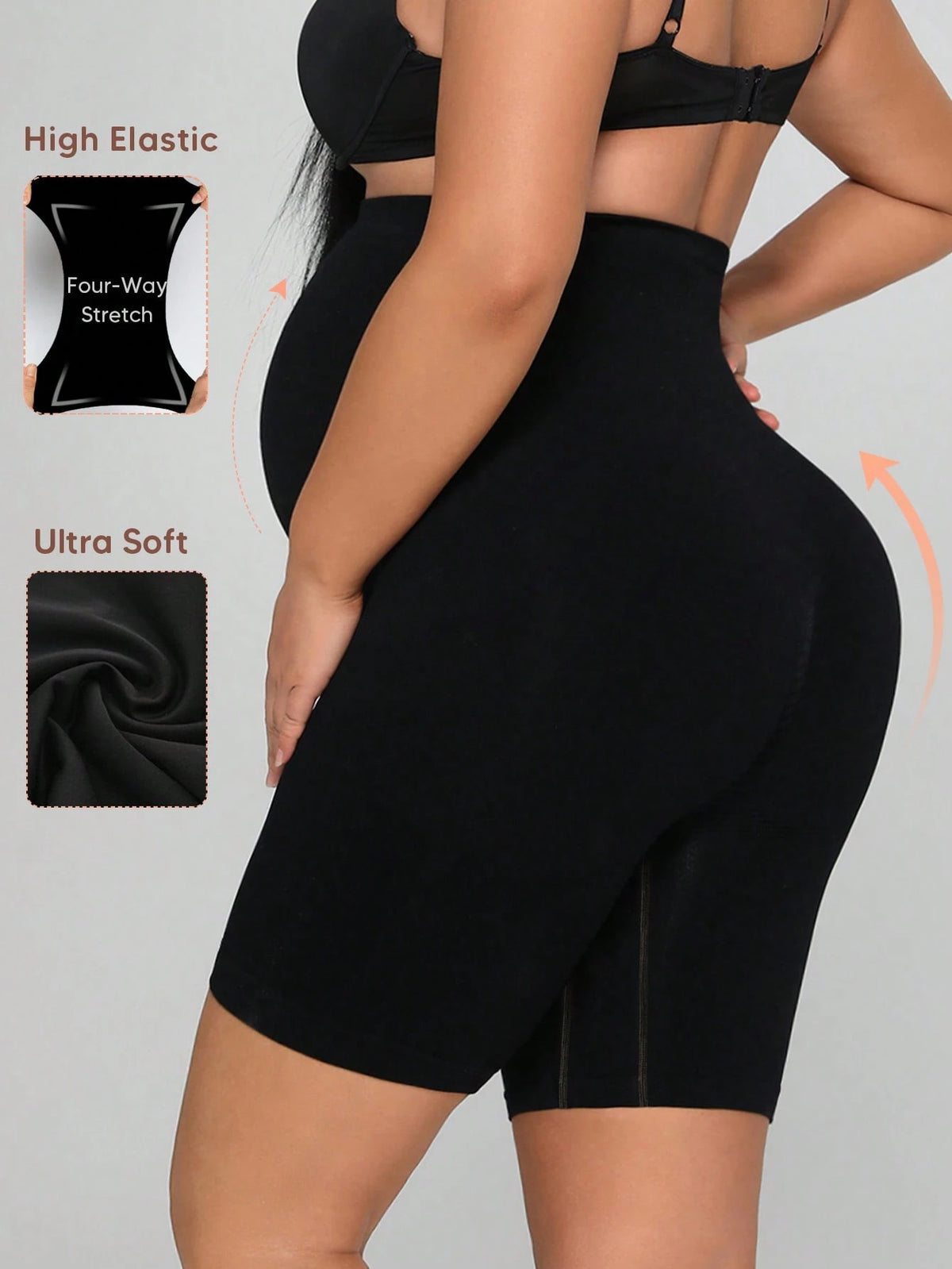 Plus Size Seamless High Waist Maternity Shaping Shorts, Prevent Thigh Chafing, Support Abdomen, Suitable For Sports And Cycling Summer