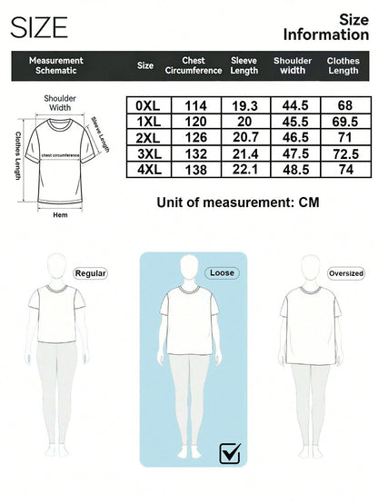 Plus-Size Women's Casual Short-Sleeve T-Shirt "Queen Of Hearts" Double-Sided Print Tee Vintage Washed Crew Neck, Sweet Edgy "Queen" Style, Summer Top