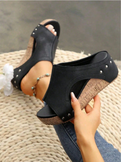 Popular Summer Outerwear, Daily Wear, Vacation Style, Street Fashion Heightening, Comfortable Slip-On, Versatile Casual Thick-Soled Women's Slippers