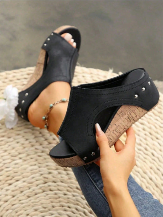 Popular Summer Outerwear, Daily Wear, Vacation Style, Street Fashion Heightening, Comfortable Slip-On, Versatile Casual Thick-Soled Women's Slippers