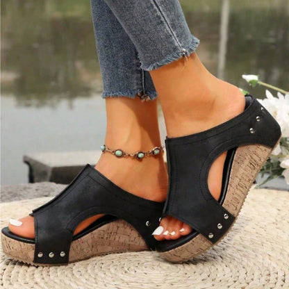 Popular Summer Outerwear, Daily Wear, Vacation Style, Street Fashion Heightening, Comfortable Slip-On, Versatile Casual Thick-Soled Women's Slippers