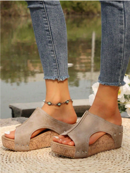 Popular Summer Outerwear, Daily Wear, Vacation Style, Street Fashion Heightening, Comfortable Slip-On, Versatile Casual Thick-Soled Women's Slippers