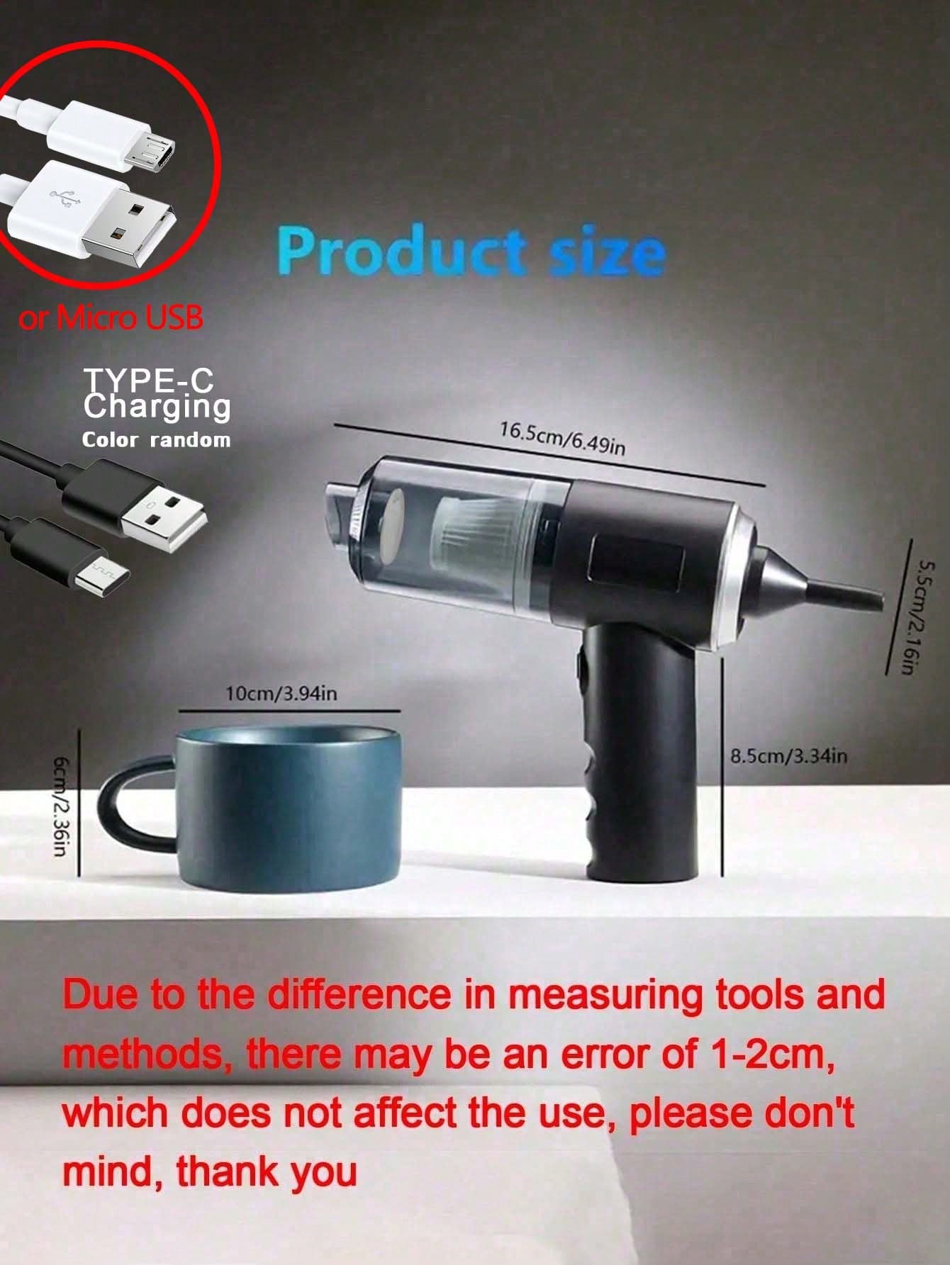 Portable Car Vacuum Cleaner, Super Power, High Suction, Wireless Charging Handheld Vacuum Cleaner, Perfect For Cleaning Home, Keyboard, Sofa, 1800mAh, Car Accessories