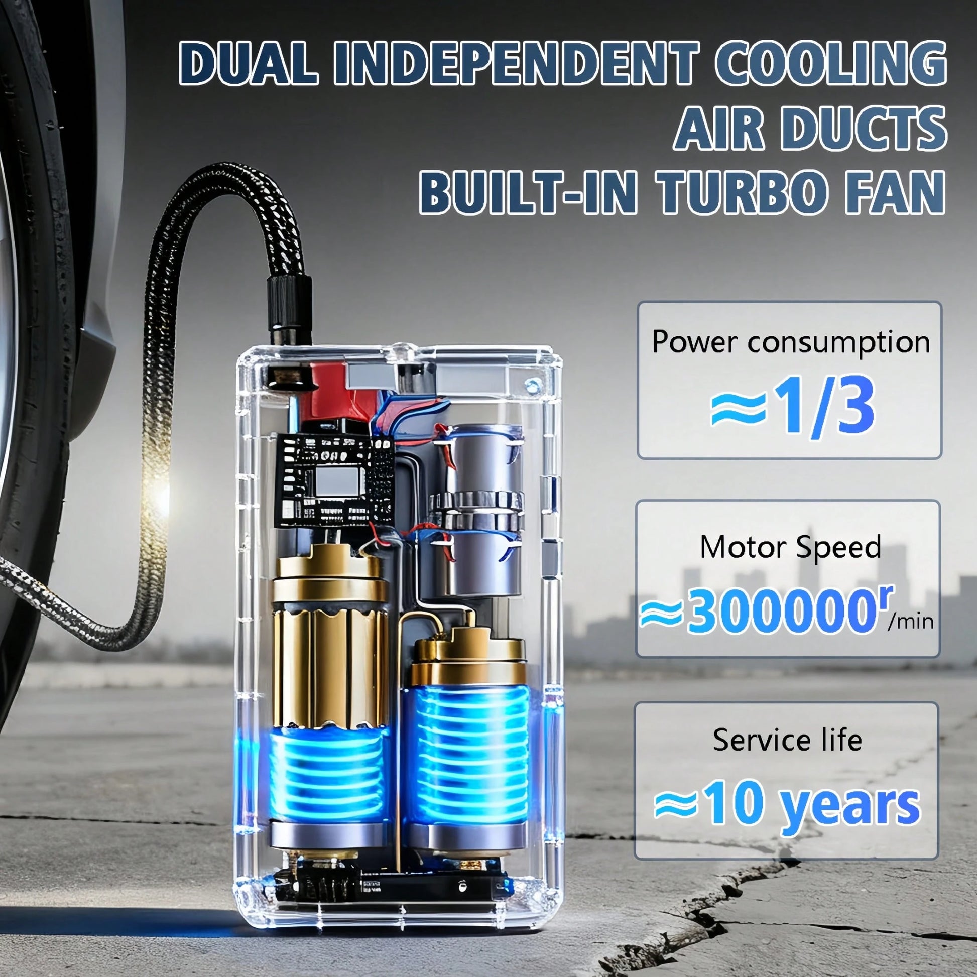 Portable Cordless Electric Air Pump, Accurate Pressure Lcd Display, With Led Lights And Quick Inflate Function, Suitable For Portable Emergency Equipment Such As Bicycles Motorcycle And Car Balls, Gre