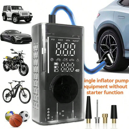 Portable Emergency Starter, 5000A Jump Starter/Optional 10000A All-In-One Unit, 150PSI Air Inflator Pump, Type-C, LED Emergency Lighting, Gasoline Engine Starting- Rechargeable Lithium Polymer Batter.