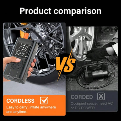 Portable Emergency Starter, 5000A Jump Starter/Optional 10000A All-In-One Unit, 150PSI Air Inflator Pump, Type-C, LED Emergency Lighting, Gasoline Engine Starting- Rechargeable Lithium Polymer Batter.