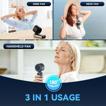 Portable Handheld Turbo Fan, 5 Gear Wind, Battery Operated, Up To 12 Working Hours, 3 IN 1 Hand Fan With Air Turbo Tech Cooling Fan For Outdoor Activities, Travel, Beach