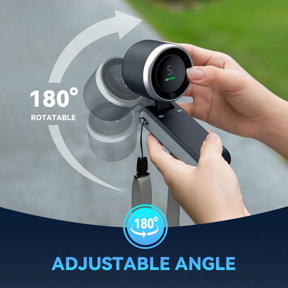 Portable Handheld Turbo Fan, 5 Gear Wind, Battery Operated, Up To 12 Working Hours, 3 IN 1 Hand Fan With Air Turbo Tech Cooling Fan For Outdoor Activities, Travel, Beach