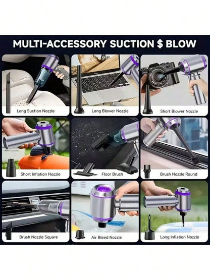 Portable Home Vacuum Cleaner, 20,000 Pa Powerful Suction, Portable Car Vacuum Cleaner, Wireless Handheld Vacuum Cleaner; Equipped With Brushless Motor; Suitable For Car, Home, Office, Camping And More
