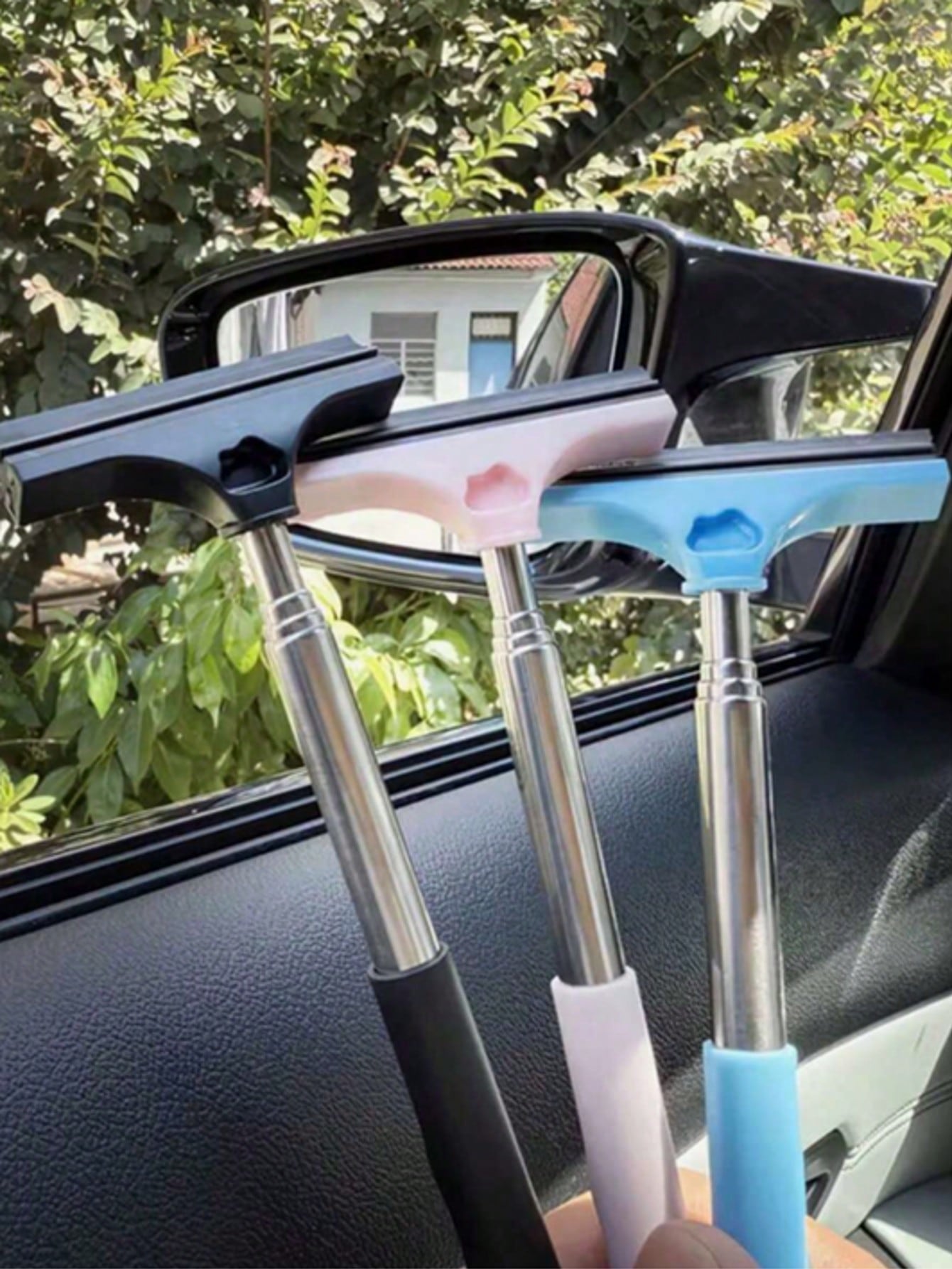 Portable Rearview Mirror Wiper, Telescopic Car Window Cleaning Brush, Telescopic Car Glass Cleaning Brush- Manual Rearview Mirror Wiper, Effectively Cleans Windshield And Rearview Mirror; Car Cleanin