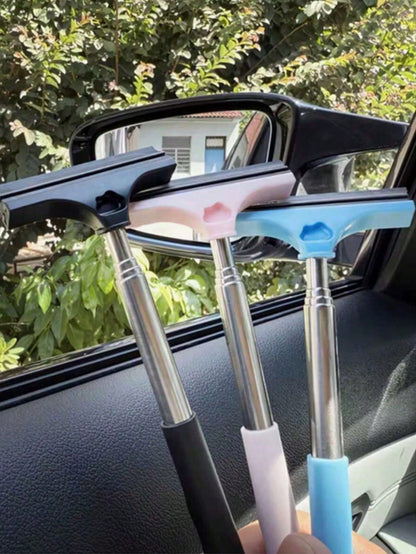 Portable Rearview Mirror Wiper, Telescopic Car Window Cleaning Brush, Telescopic Car Glass Cleaning Brush- Manual Rearview Mirror Wiper, Effectively Cleans Windshield And Rearview Mirror; Car Cleanin