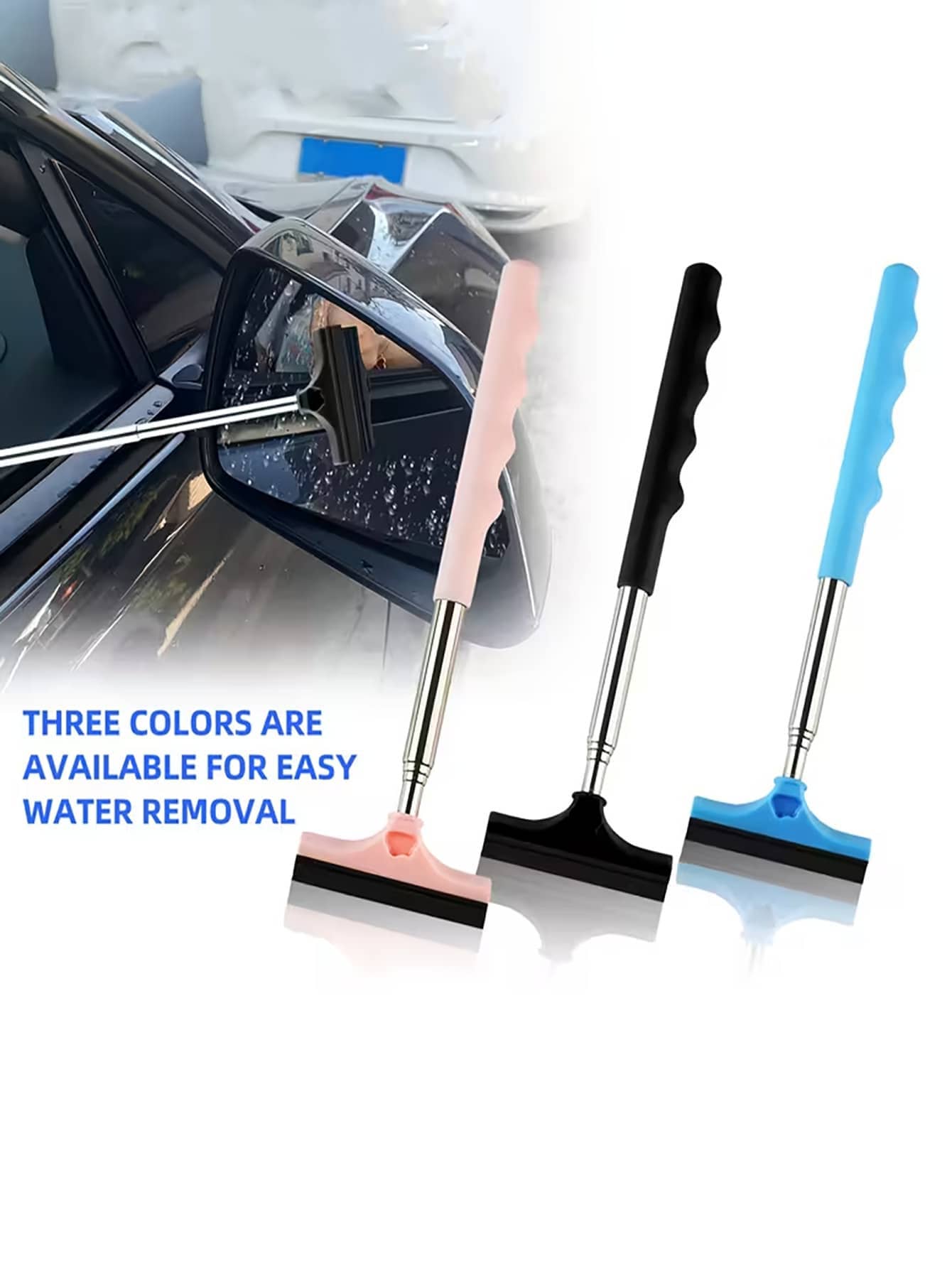 Portable Rearview Mirror Wiper, Telescopic Car Window Cleaning Brush, Telescopic Car Glass Cleaning Brush- Manual Rearview Mirror Wiper, Effectively Cleans Windshield And Rearview Mirror; Car Cleanin