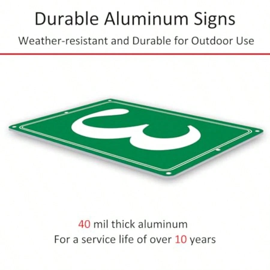 Premium Aluminum Number Signs 3, Metal 12" X 8" Green Numbered Signs Outdoor For Parking Lots, Floor, Dock, Court, Aisle, Field, High Visibility, No Fade, Weather-Resistant