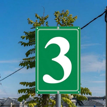 Premium Aluminum Number Signs 3, Metal 12" X 8" Green Numbered Signs Outdoor For Parking Lots, Floor, Dock, Court, Aisle, Field, High Visibility, No Fade, Weather-Resistant