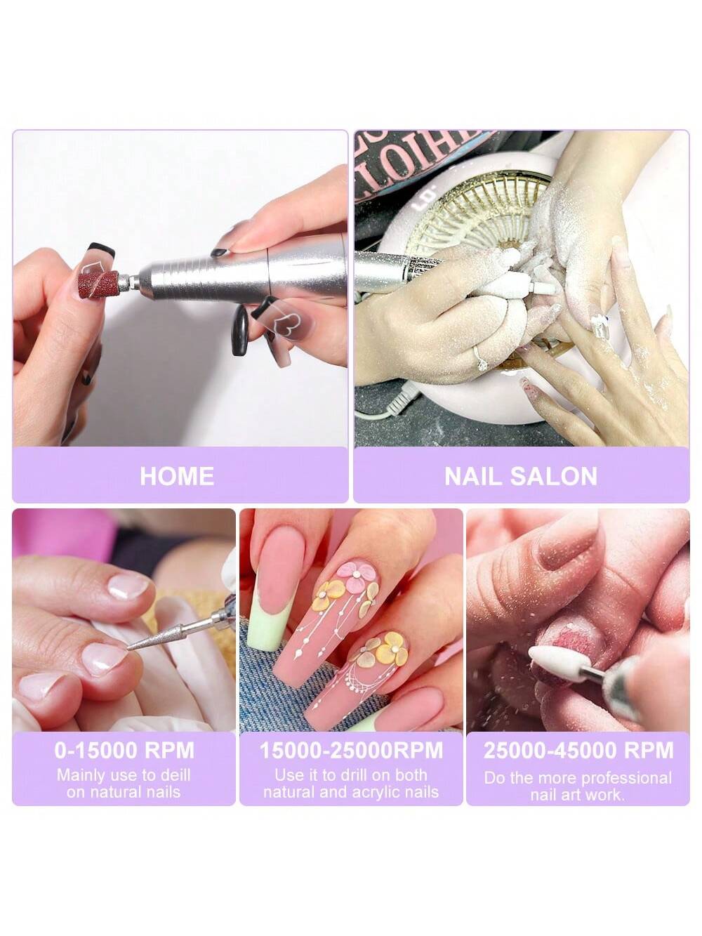 Professional 45,000RPM Electric Nail Drill- Portable, Rechargeable, Low Noise, Suitable For Manicure And Pedicure- USB Powered, Lithium Battery, Gift For Valentine's Day