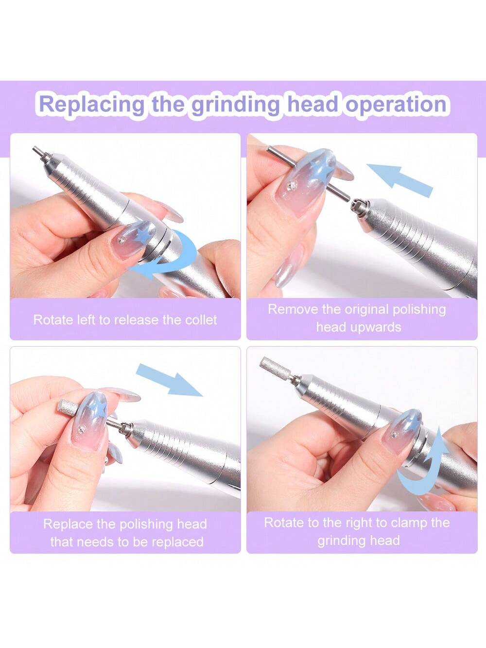 Professional 45,000RPM Electric Nail Drill- Portable, Rechargeable, Low Noise, Suitable For Manicure And Pedicure- USB Powered, Lithium Battery, Gift For Valentine's Day