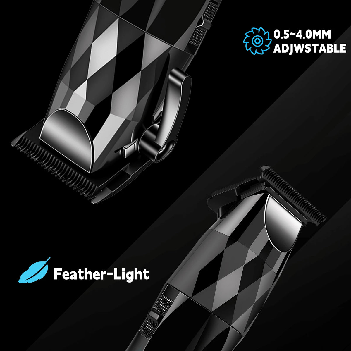 Professional Hair Clippers Set For Men, 3 In 1 Hair Cutting Kit With Large Clipper, T-Blade Trimmer & Foil Shaver, Ceramic Sharp Blade, LED Digital Display, Type-C Rechargeable Barber Grooming Kit Wi