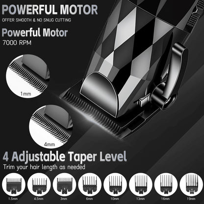 Professional Hair Clippers Set For Men, 3 In 1 Hair Cutting Kit With Large Clipper, T-Blade Trimmer & Foil Shaver, Ceramic Sharp Blade, LED Digital Display, Type-C Rechargeable Barber Grooming Kit Wi
