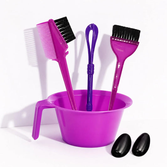 Professional Hair Dye Brush And Bowl Set, Hair Dye Application Tool Kit, Includes Hair Dye Brush, Comb Brush, Hair Parting Hook And Ear Cover, Reusable Salon Tools, Suitable For DIY Home Hair Dyeing