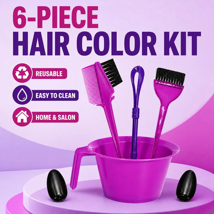 Professional Hair Dye Brush And Bowl Set, Hair Dye Application Tool Kit, Includes Hair Dye Brush, Comb Brush, Hair Parting Hook And Ear Cover, Reusable Salon Tools, Suitable For DIY Home Hair Dyeing