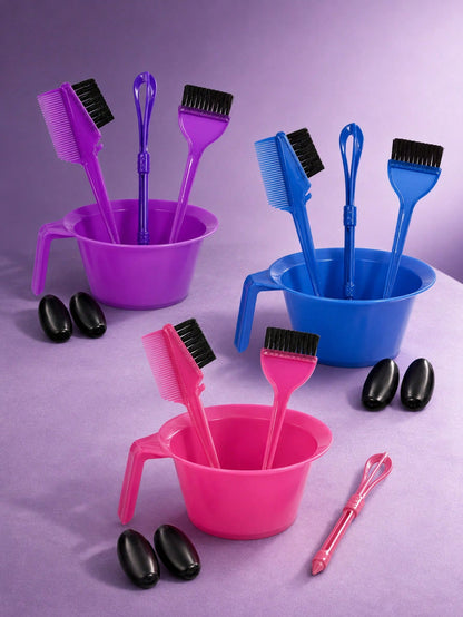 Professional Hair Dye Brush And Bowl Set, Hair Dye Application Tool Kit, Includes Hair Dye Brush, Comb Brush, Hair Parting Hook And Ear Cover, Reusable Salon Tools, Suitable For DIY Home Hair Dyeing