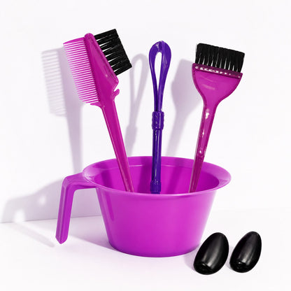 Professional Hair Dye Brush And Bowl Set, Hair Dye Application Tool Kit, Includes Hair Dye Brush, Comb Brush, Hair Parting Hook And Ear Cover, Reusable Salon Tools, Suitable For DIY Home Hair Dyeing