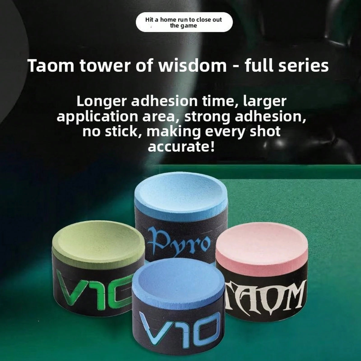 Professional TAOM V10 Billiard Chalk Single Piece With Acrylic Box, Anti-Slip Pool Cue Chalk For Snooker Pool Table Game Accessories