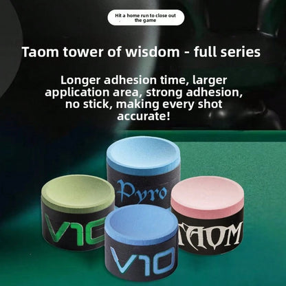 Professional TAOM V10 Billiard Chalk Single Piece With Acrylic Box, Anti-Slip Pool Cue Chalk For Snooker Pool Table Game Accessories