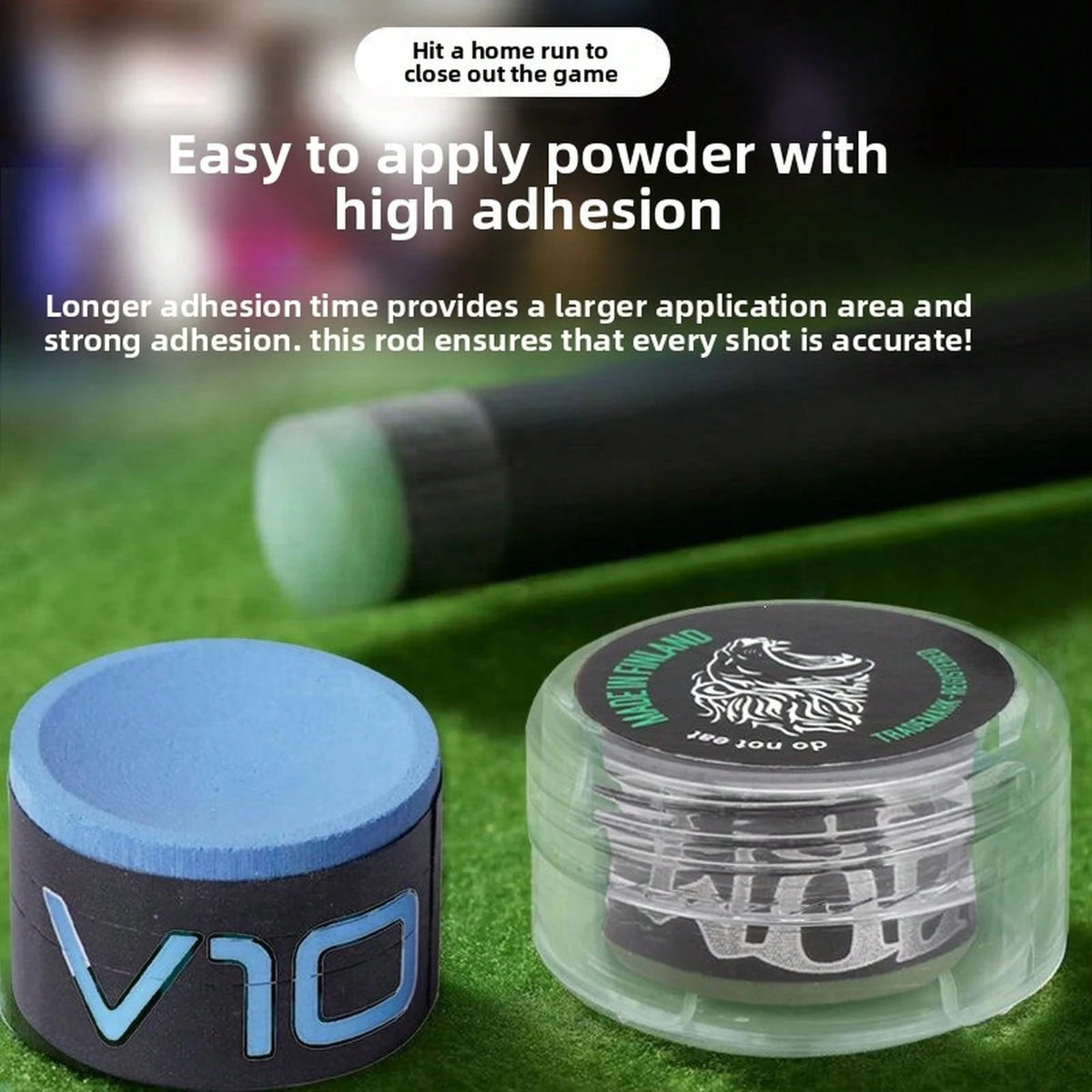 Professional TAOM V10 Billiard Chalk Single Piece With Acrylic Box, Anti-Slip Pool Cue Chalk For Snooker Pool Table Game Accessories