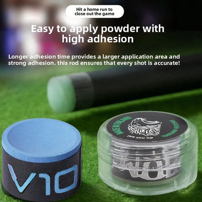 Professional TAOM V10 Billiard Chalk Single Piece With Acrylic Box, Anti-Slip Pool Cue Chalk For Snooker Pool Table Game Accessories