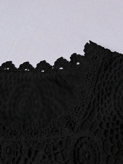 Qadelle Women's Crochet Lace Camisole Top, Fashionable Sleeveless Blouse Design, Elegant And Slimming