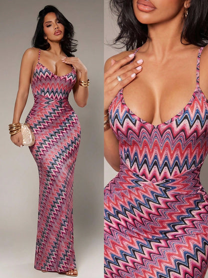 Radiana Women's Colorblock Casual Sexy Boho Party Night Out Vacation Maxi Strap Dress Brown Checkered Checkered Checkered And Summer